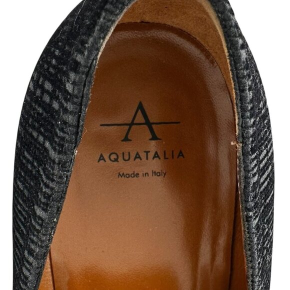 NEW Aquatalia Jilianne Devoure Anthracite Black Textured Suede Pumps Size 9 - Picture 8 of 9